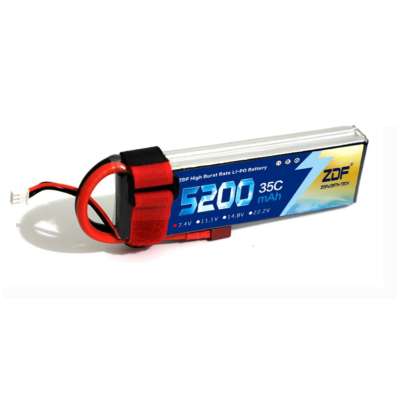 

ZDF Racing 2S lipo battery 7.4v 5200mAh 35C For rc helicopter rc car rc boat quadcopter Li-Polymer battey