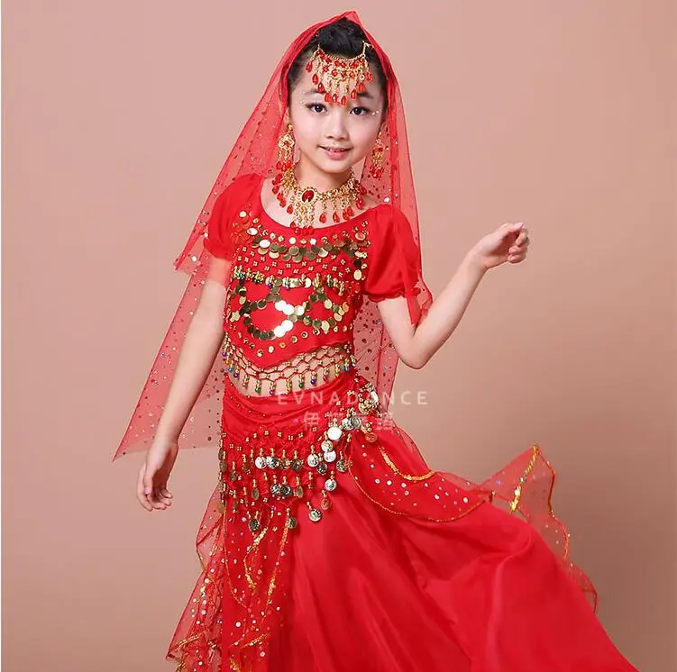 

Children's Day Dancing Costimes Kids Indian Belly Dance Performance Clothing Set Girl Professional Practice Dance Wear H4572