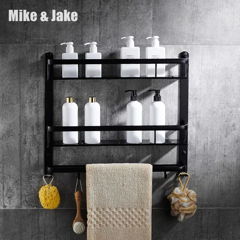 

Bathroom black shelf aluminum bathroom corner shelf bathroom holder shower room basket bathroom accessories MH8510B