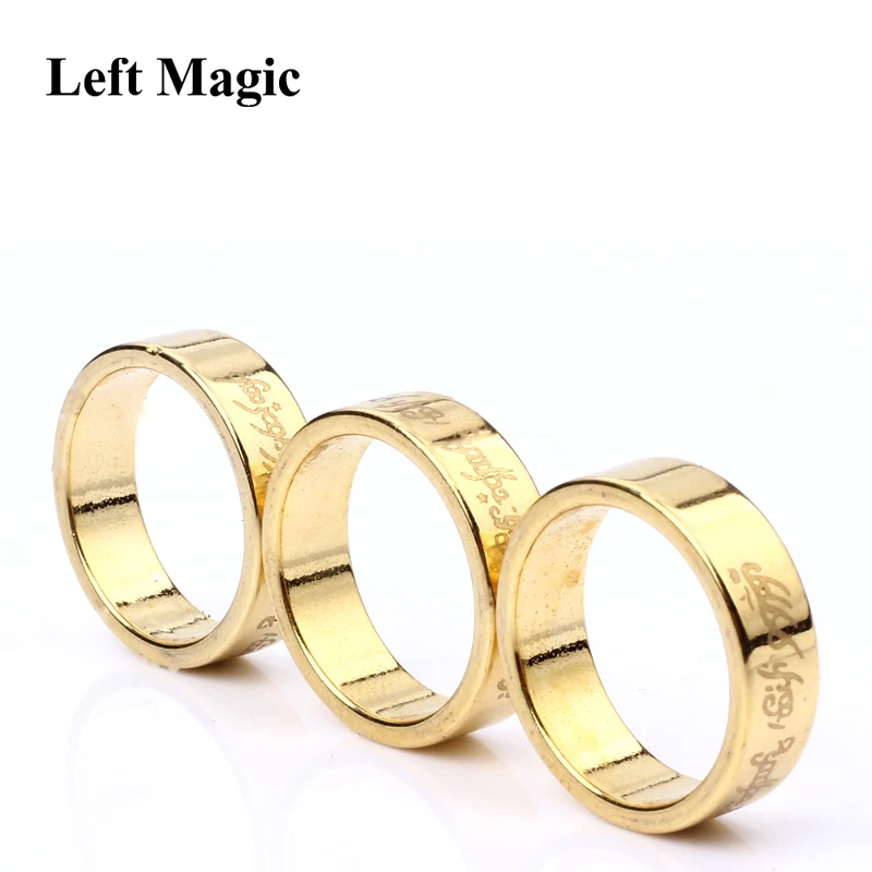 1 Pcs Gold PK Ring Lettering Magic Tricks Magnetic Ring 18mm/19mm/20mm Golden Strong Magnetic Magic Ring Magnet Finger magic