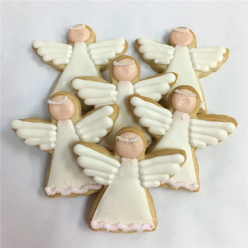 KENIAO Angel Cookie Cutter for Christmas Party - 8.5 cm and 7.4 cm - Biscuit / Fondant / Pastry Cutter - Stainless Steel