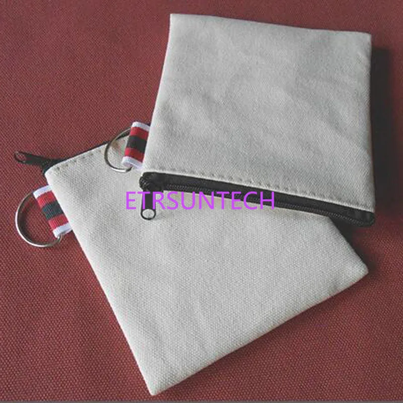 200pcs/lot blank canvas zipper pouches cotton cosmetic Bags makeup bags Cotton canvas coin purse