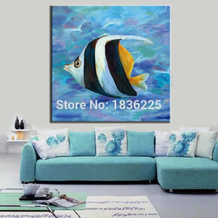 

modern wall painting picture fish oil painting on canvas decorations for living room Canvas Oil Painting Wall for modern house