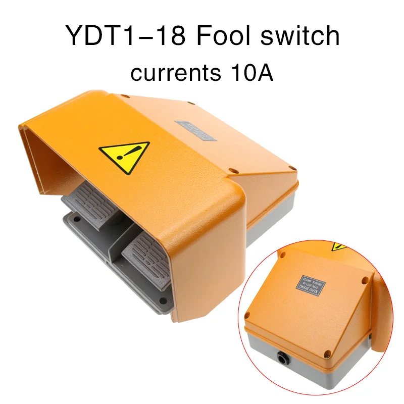 

aluminum alloy with full cover,YDT1-18 double full cover yellow double pedal switch.