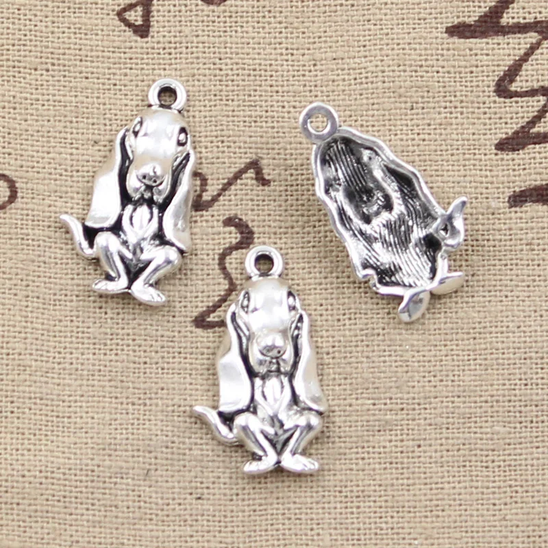 10pcs Charms Hound Dog 25x14mm Antique Making Pendant fit,Vintage Tibetan Silver color,DIY Handmade Jewelry