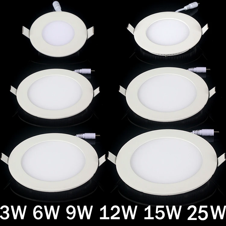 

20pcs/lot Dimmable Ultra thin 3W/4W/6W / 9W / 12W / 15W/ 25W LED Ceiling Recessed Grid Downlight / Slim Round/Square Panel Light