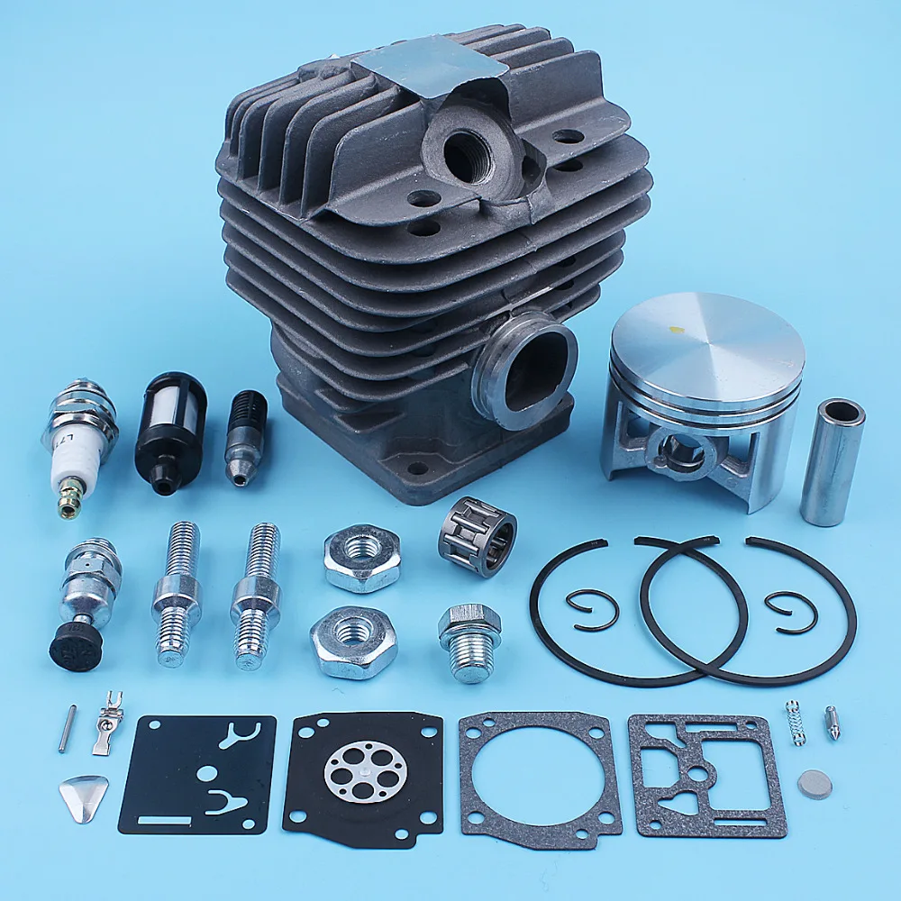 Imagem -05 - Pistão do Cilindro Carb Kit de Reparo para Stihl Ms440 044 ms 440 Motosserra Barra Parafuso Prisioneiro Porca Válvula Descompressão 1128 020 1227 Parte 50 mm