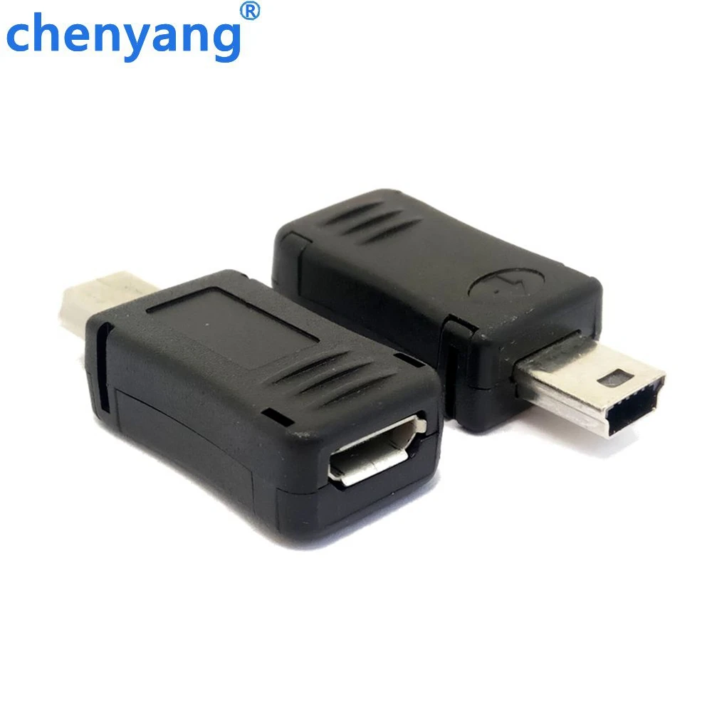 2PCS USB 2.0 F/M Mini A 5 Pin 5p male plug to Micro B 5 pin 5P Female jack adapter cable connector Free Shipping