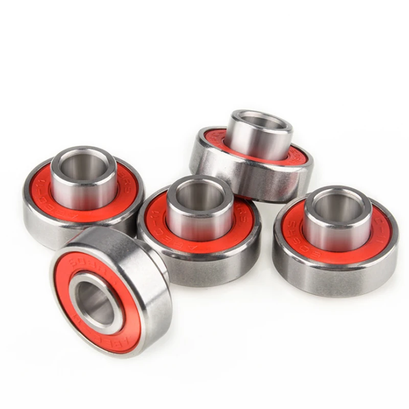 2pcs 608-2RS Inline Roller Skate Wheel Bearing Anti-rust Skateboard Wheel Bearing 8x22x12.6mm with Shaft