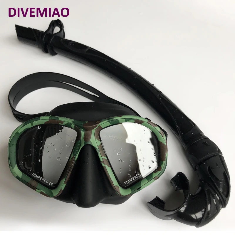 spearfishing macka scuba diving snorkel mask for swimming mascara buceo CAMO color mask snorkel set freediving underwater