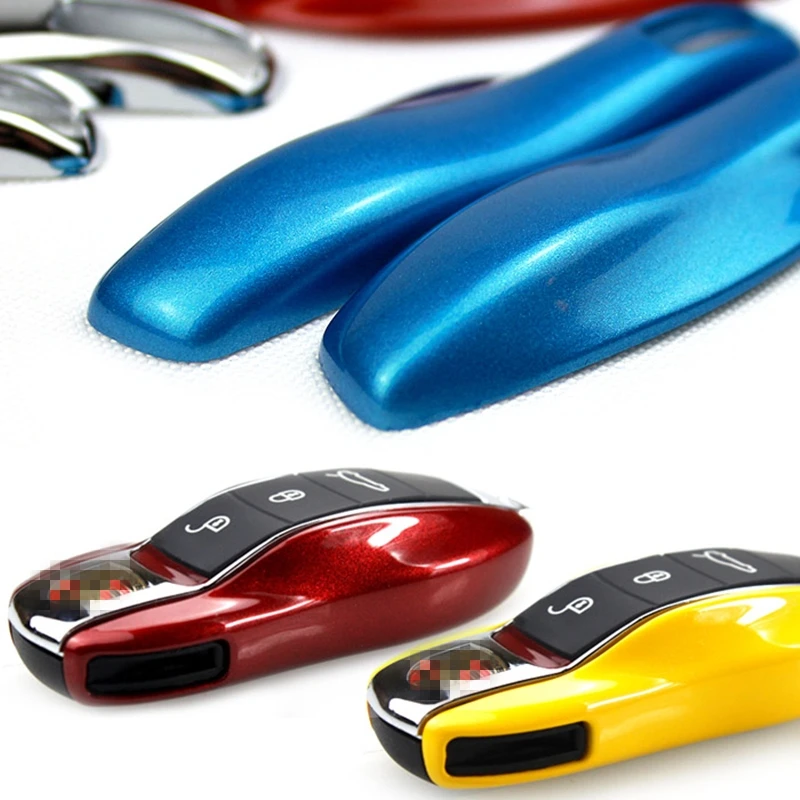 Lila FOB Remote Key Case Schlüssel Cover Geändert Schlüssel Shell Ersetzen für Porsche Cayenne Macan 911 Carrera Boxster Cayman Panamera