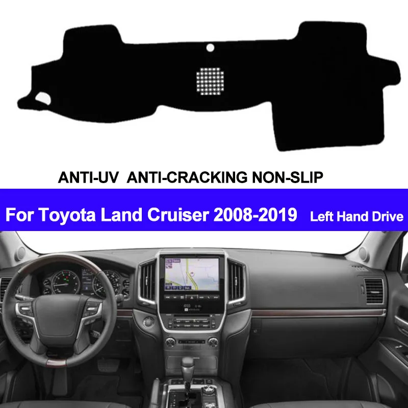 TAIJS Car Dashboard Cover For Toyota Land Cruiser J200 2008 2009 2010 2011 2012 - 2014 2015 2016 2017 2018 2019 Carpet Dashmat