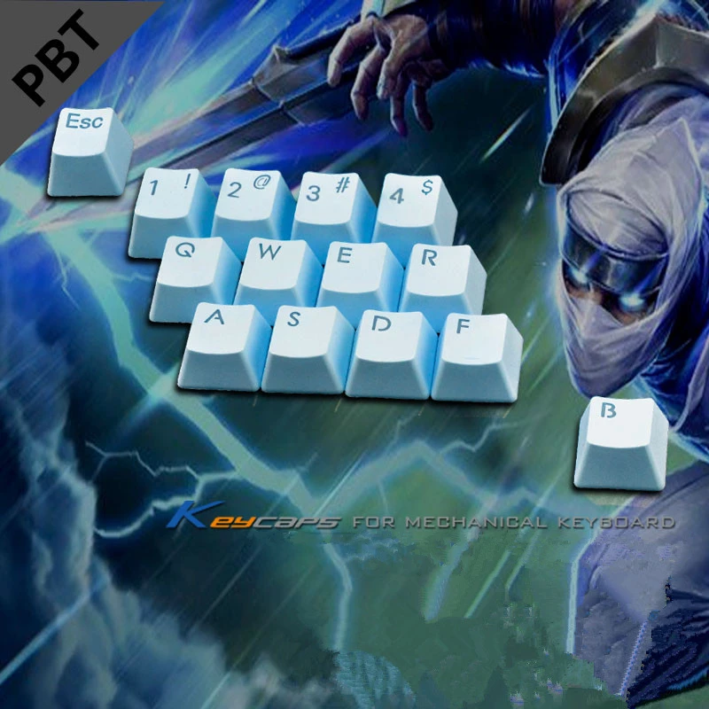 LOL Keycaps PBT Backlit 14Keyset OEM Profile Key Caps With Keycap Puller For MX Switches Backlit Mechanical Gaming Keyboard