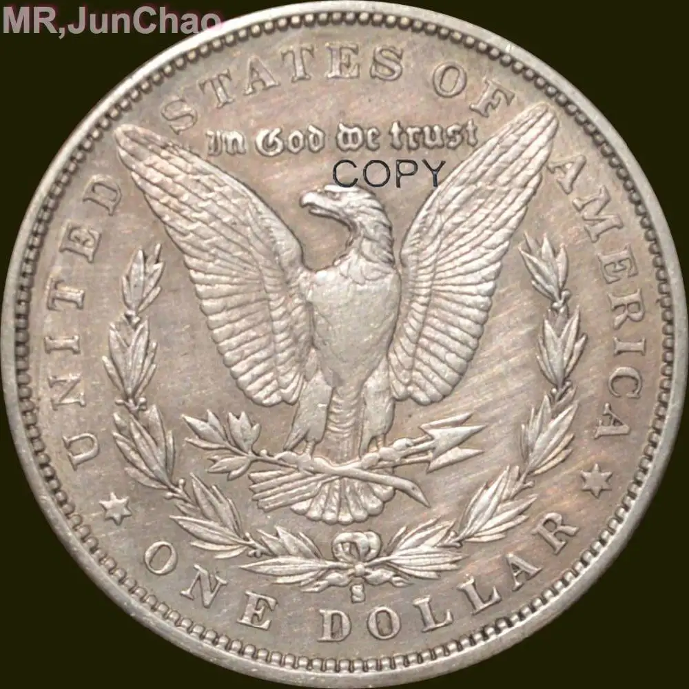 High imitation Sterling Silver 1897-S  Morgan One Dollar Copy Coin United States