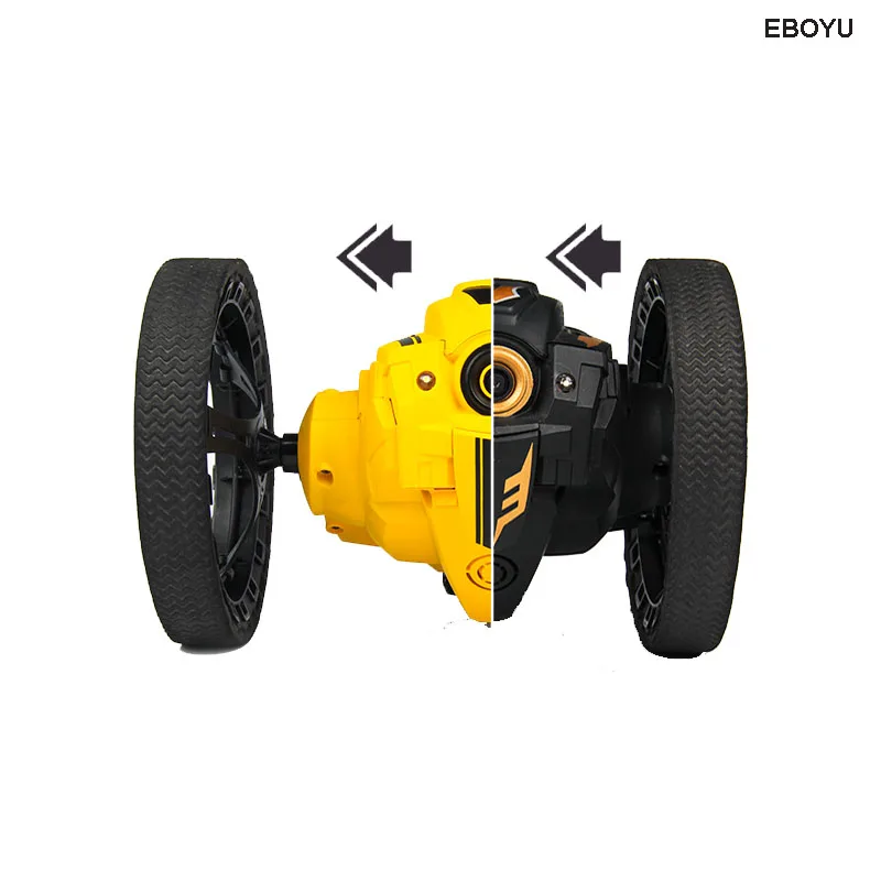 EBOYU Updated RH805A 2.4G WiFi FPV 720P HD Camera RC Jumping Car Jump High Stunt Car Music LED Headlights RC Bounce Car Gift Toy