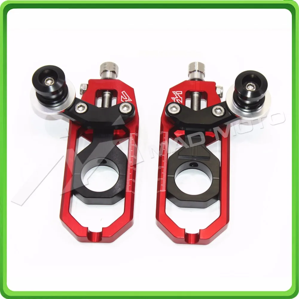 Aluminum motorcycle Chain Tensioner Adjuster with spool fit for YAMAHA R1 YZF R1 2004 2005 YZF-R1 04 05 Red & Black