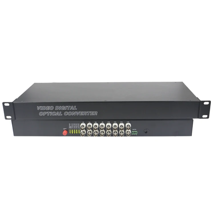 

16 CH Video Fiber Optical Media Converters -16 BNC Transmitter Receiver 19'' Rack Single mode 20Km For CCTV Surveillance system