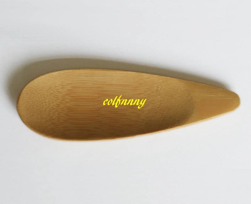 500pcs/lot 10*4cm Mini Natural Bamboo Spoon Tea Scoops Short Handle Ice cream Tea Spoon Eco Friendly Tea Tools