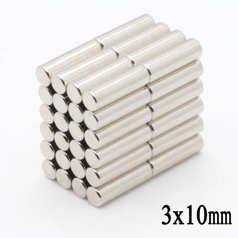 

100pcs 3x10mm N35 NdFeB Mini Super Strong Powerful Neodymium Magnet Round Rare Earth Permanent Magnets 3*10mm