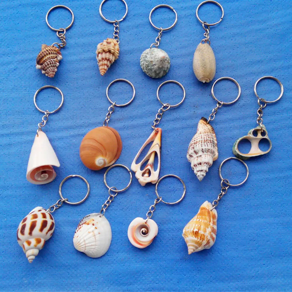 1/5/10/50/100pcs Natural Sea Conch Shell Charm Pendant Keychain Key Ring Handmake Bag Handbag Purse Car Charm Crafts Jewelry