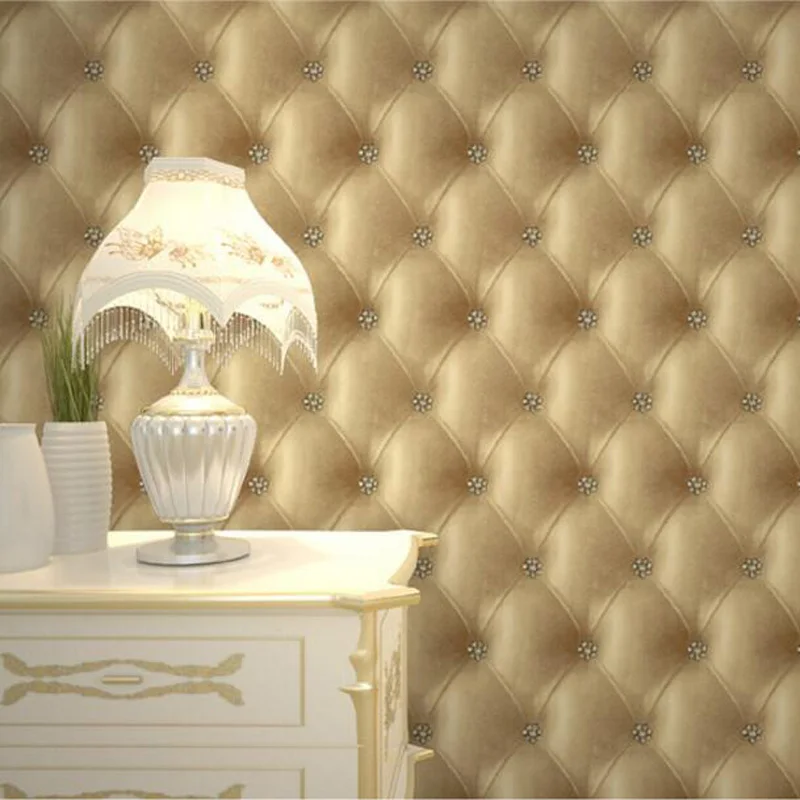 

Q QIHANG PVC Embossed European Style Environmental Protection Non-woven Living Room TV Background Wallpaper 10M*0.53M=5.3M2