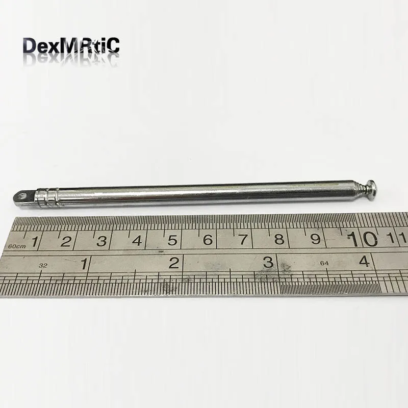 Replacement 36cm 6 Sections Telescopic Antenna Aerial for FM Radio Flat milling