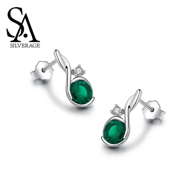 

SA SILVERAGE Female Korea Simple Personality Stud Earring Elegant Silver 925 Woman Earrings Night Elf S925 Vine Sterling Earring