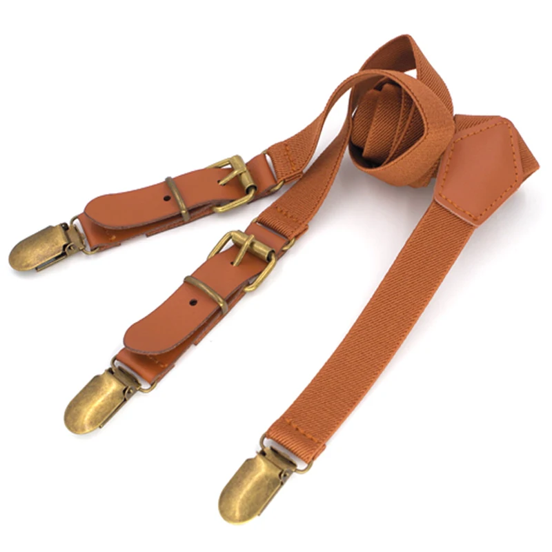 

New Baby Suspenders Leather Fashion Kids Braces Strong 3Clips Trousers Student Suspensorio Elastic Strap size 2.5*65cm