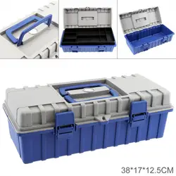 15 Inch ABS Multifunctional Thickened Double-layer Tool Storage Box with 380mm Length and 170mm Width for Vehicle Hardware Tools