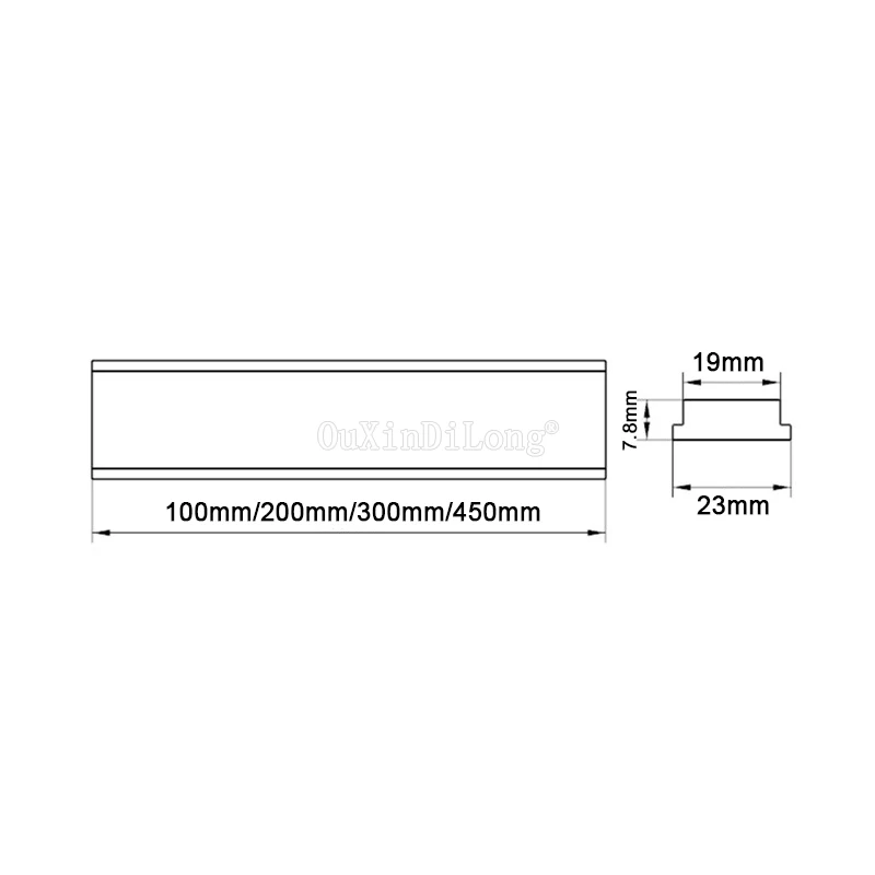 2PCS Standard Aluminium T-Slider Without Holes for Router Table length 100/200/300/450mm JF1839