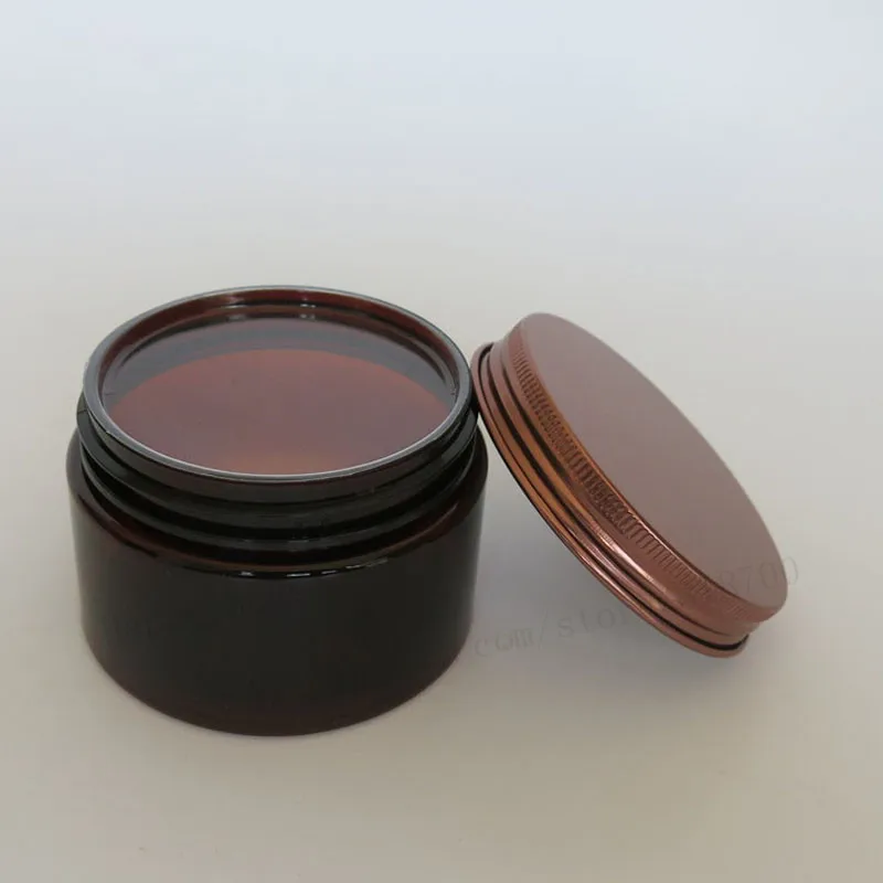 30pcs/lot 120g Amber PET cream jar 4oz Refillable Empty cream bottle with brown aluminum lids and Inner PVC Pad