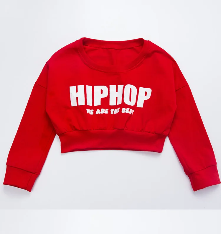 Mode Meisjes Hip Hop Kostuums Losse Hoodies Kids Toneelkostuum Tentoonstelling Past Ballroom Dance Kleding Prestaties Podium Outfit