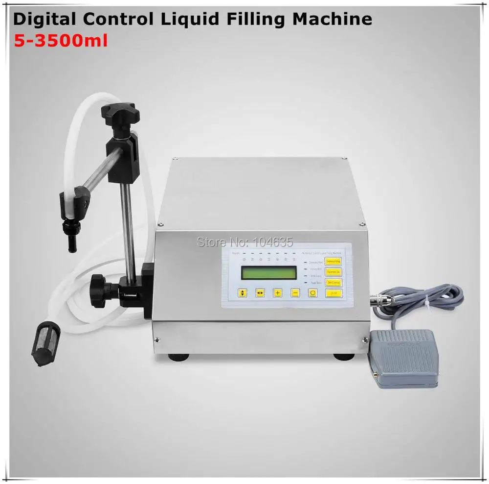 GFK160 Manual Electric Digital Control pump Water Drink Perfume Liquid Filling Sealing Machine( 5-3500ml) Oil Wine Milk Juice