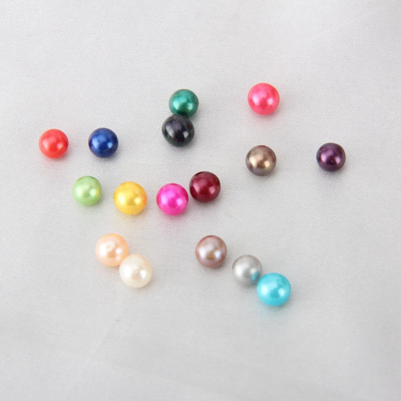 CLUCI 6-8 mm Akoya Pearl Bead for Women Jewelry Making Cultured Pearl Beads Women 16 Color Round Akoya Loose Pearl SZ005SB