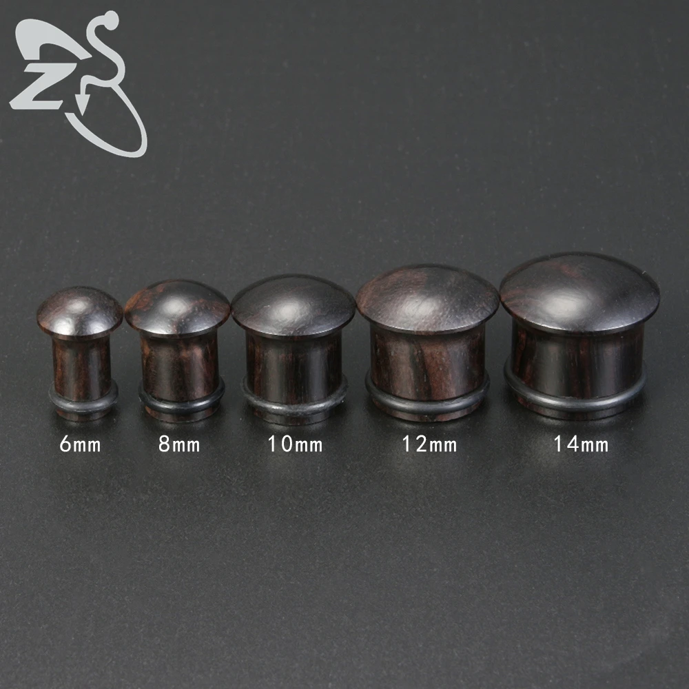 ZS 1 Pair Wood Ear Tunnel And Plug Men Women Ear Expander Flesh Stretche 6-14mm Single Flared Large Gauges Body Piercing Jewelry