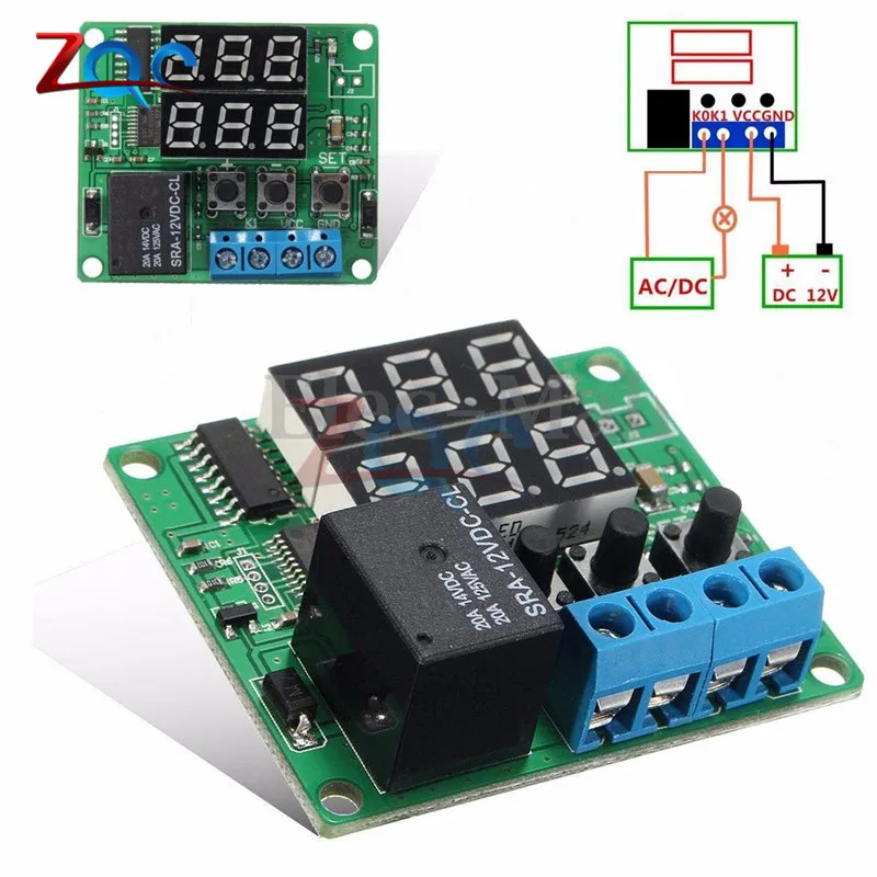 XH-W1219 DC 12V Dual LED Digital Display Thermostat Temperature Controller Regulator Switch Control Relay NTC Sensor Module