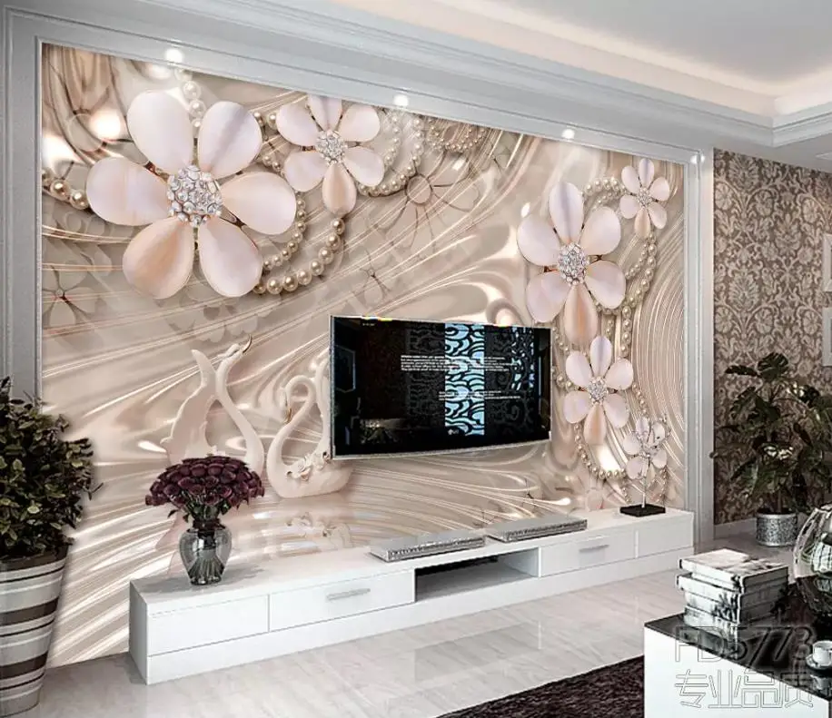 

Home Decor Photo Wallpaper Mural Jewelry flowers Living Room Bedroom Wallpapers For Walls Sofa TV Background Papel De parede 3D