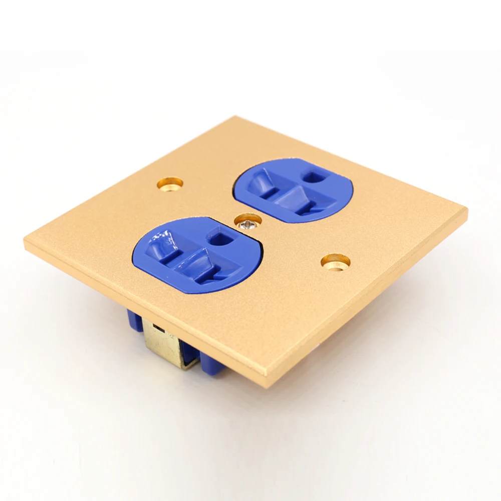 مخرج طاقة جداري من سبائك نقية ، جودة AV ، 2 منفذ ، أزرق ، شحن مجاني