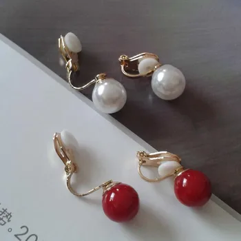 JIOFREE nouvelle arrivée mode Simple perle clip sur boucles d'oreilles Non Piercing pour les femmes élégant simulé perle bijoux Brincos