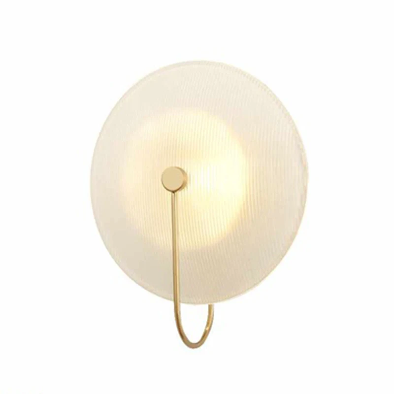

The New LED Wall Light Modern Creative Iron Art Glass Living Room Wall Lamp Art Bedside Bedroom Gold/Black G4 AC90-260V Round