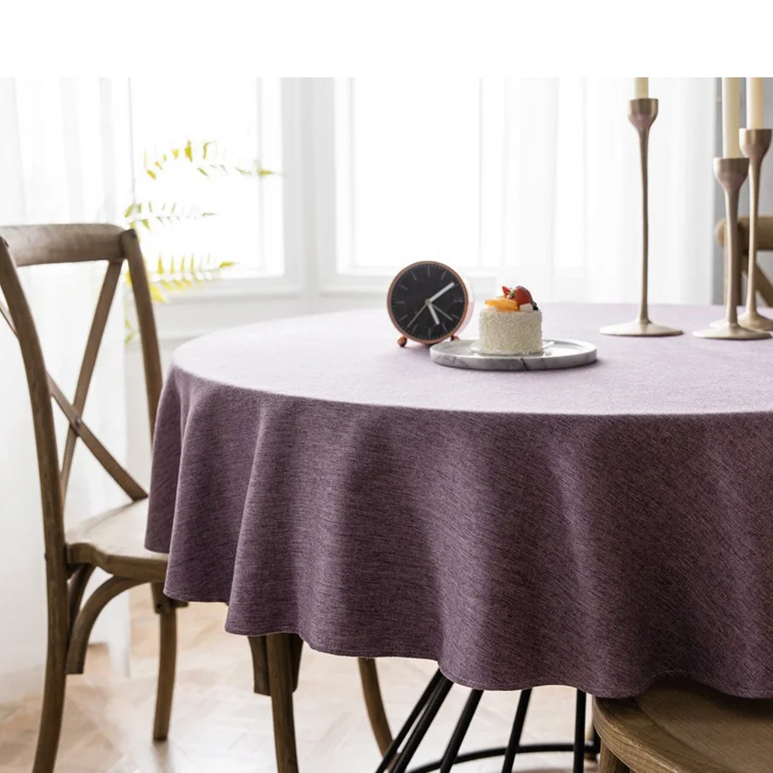 100% Polyester Tablecloths Thick Solid Color Tablecloth Home Decorative Round Table Cloth Tafelkleed 4 Sizes Manteles Obrus