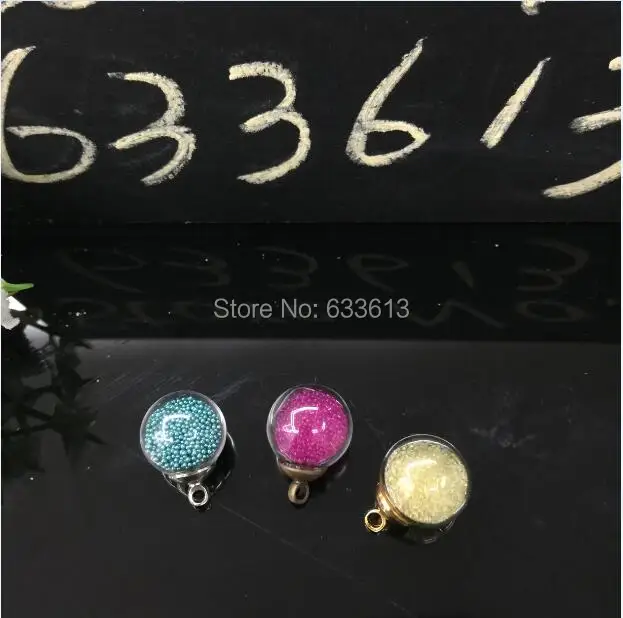 100sets/lot 14mmx4mm ball glass globe & 8mm cap finding set earrings findings glass pandent (no filler, not finished product)