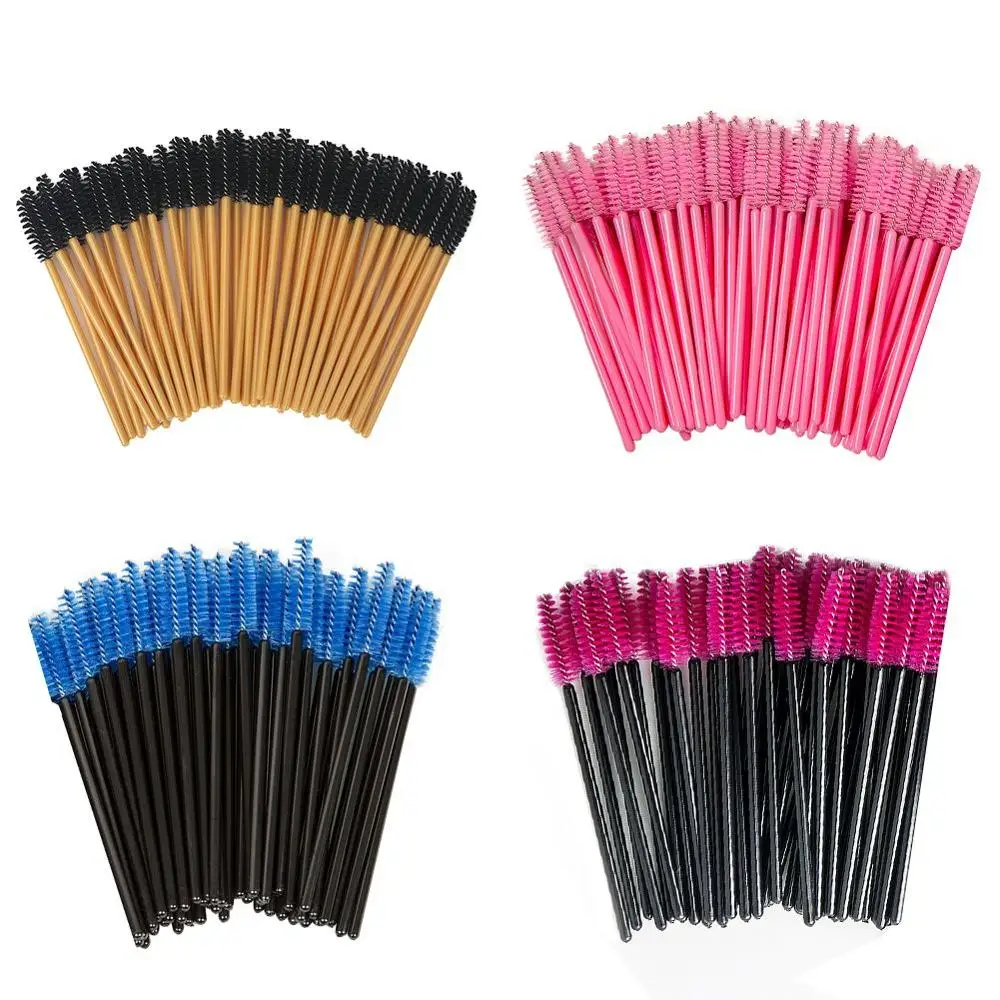 Brosses à cils jetables, 50 pièces, brosses de maquillage, baguettes de Mascara, applicateur de cils multicolores, brosse cosmétique, outils de maquillage