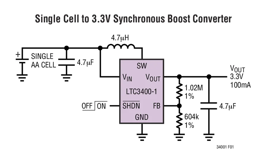LTC3400 LTC3400ES6 LTC3400BES6 LTC3400ES6-1 LTWK LTUN LTBJM - 600mA, 1.2MHz Micropower Synchronous Boost Converters in ThinSOT