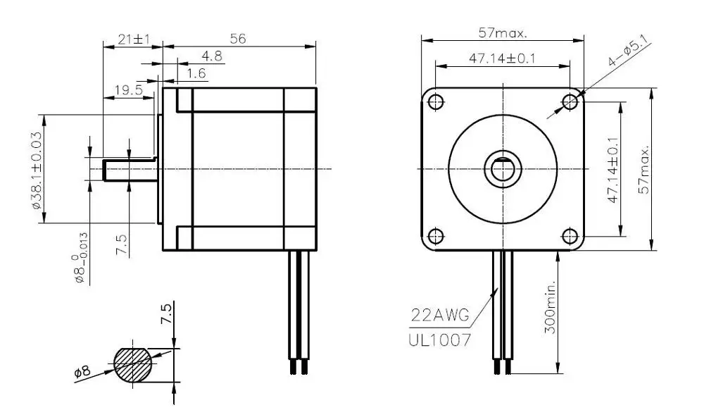 NEMA23 stepper motor 57x56mm 4-lead 3.0A 1.2N.m / Nema 23 motor 56mm 170 Oz-in for 3D printer for CNC engraving milling machine