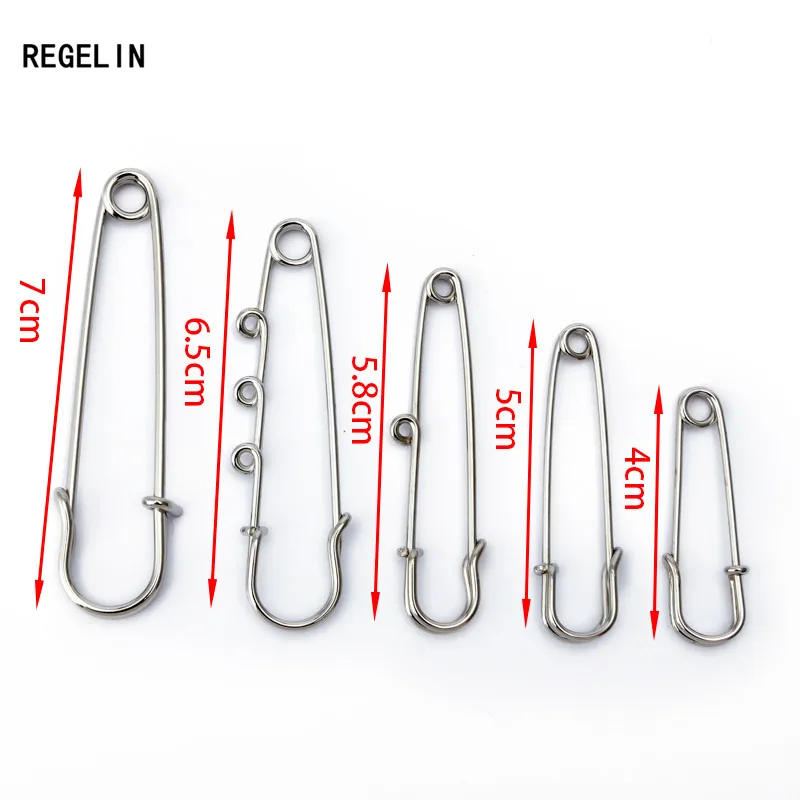 REGELIN 10pcs Safety Pins Brooch Large Long Metal Wedding Brooch Safety Needles for Women DIY Jewelry Making Findings Wholesale