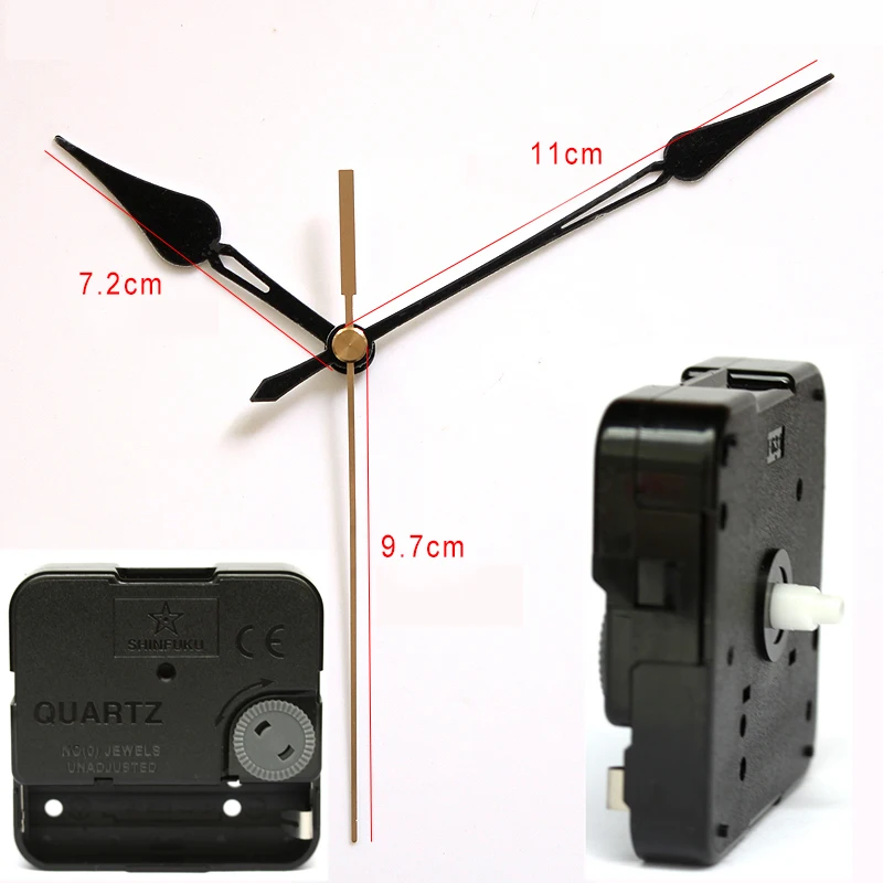 Shinfuku 631 Short Snap In Type 5mm Clock Mechanism With Hands 16 Silent Plastic DIY Clock Accessory Kits Sweep Quartz Movement