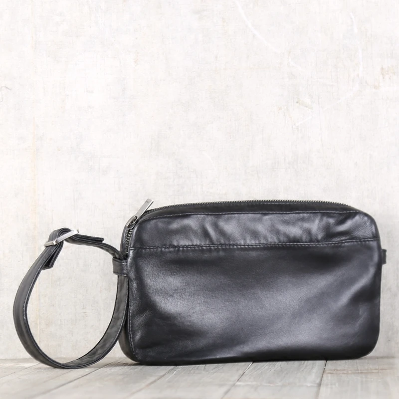 Umhängetasche männliche Schulranzen Echt leder Männer multifunktion ale Clutch Tasche Top End Schaffell lässig Schulter Umhängetasche