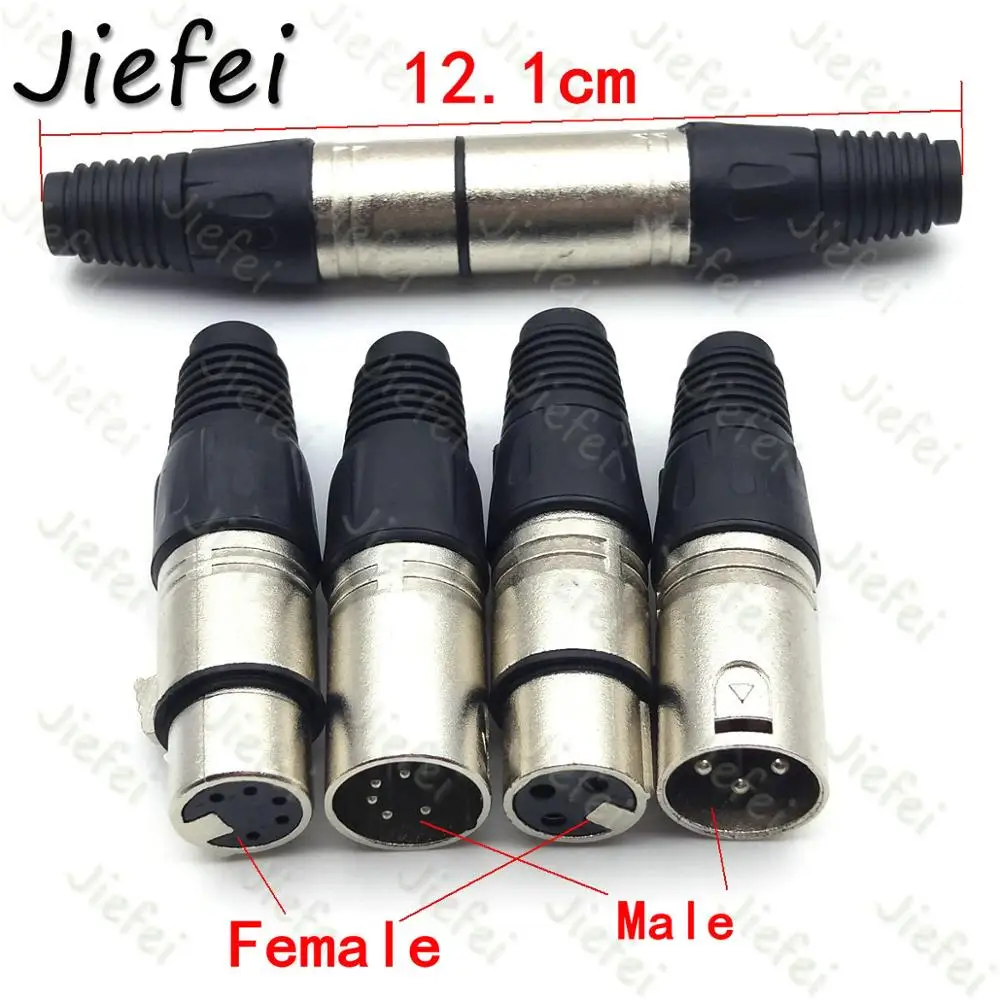 Imagem -02 - Conjunto Xlr 3pin 5pin Áudio Microfone Cabo Conector Preto Macho Mais Fêmea Mic Plug Cabo Conectar Xlr Adaptador 25