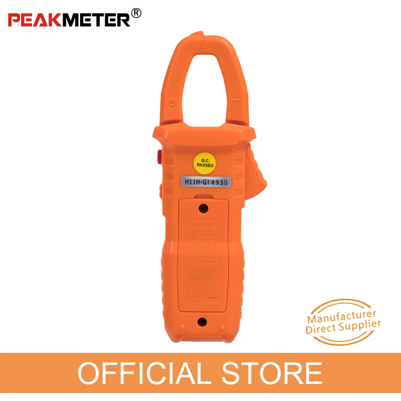 Clamp Meter PEAKMETER PM2118S Portable Smart Multimeter AC DC Current Voltage Resistance Continuity Measurement Tester with NCV